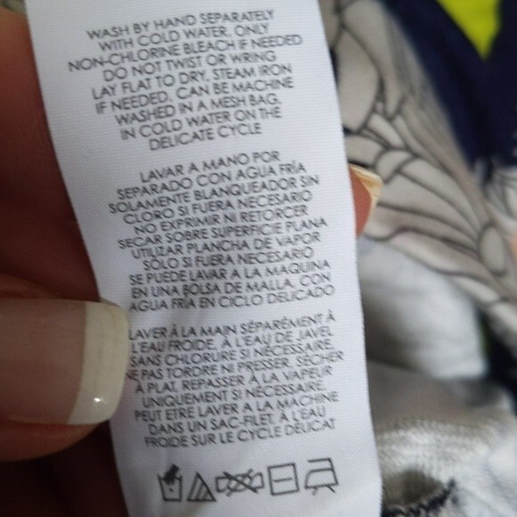 CAbi No Sweat shorts, navy blue, chartreuse yellow, grey/white, 4" inseam XS - Picture 7 of 7